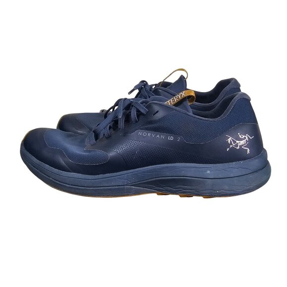 ArcTeryx Norvan LD 2 Mens Running Shoes 9 D Navy/Brown Vibram Sole Lightweight - Picture 1 of 11